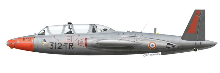 France, Fouga CM.170 Magister No 519, GE 312, Salon de Provence, 1986.jpg