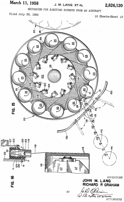 2,826,120 - Mechanism for Ejecting Rockets from an Aircraft.png