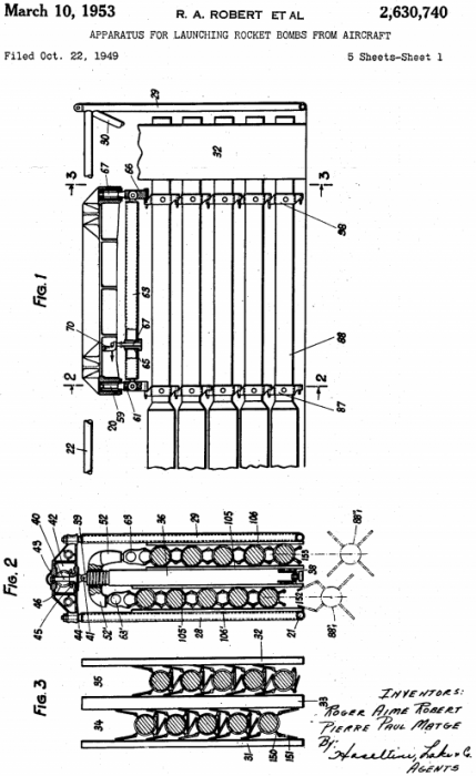 2,630,740 - Apparatus for Launching Rockets Bombs from Aircraft.png