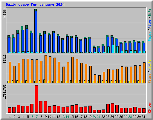 Daily usage for January 2024