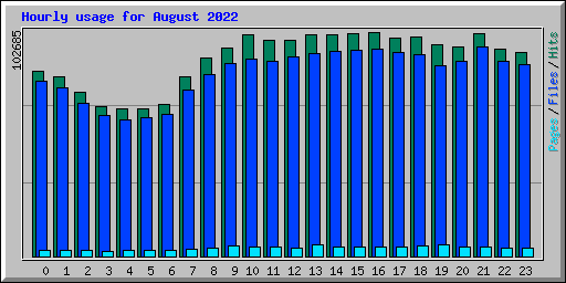 Hourly usage for August 2022