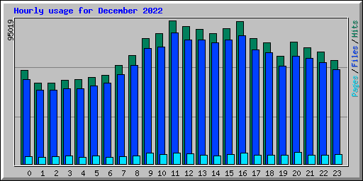 Hourly usage for December 2022