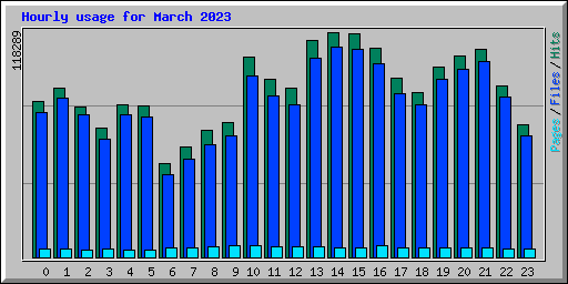 Hourly usage for March 2023