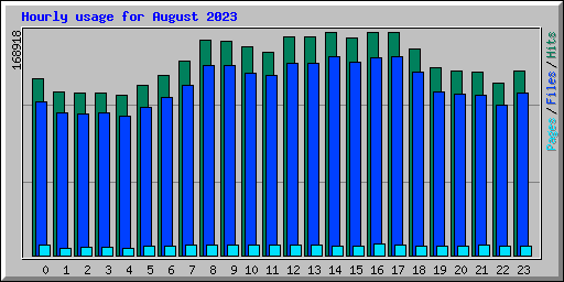 Hourly usage for August 2023